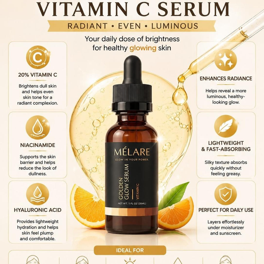 Shop MÉLARE Vitamin C Serum to brighten dull-looking skin, support a more even-looking tone, and enhance your natural radiance.