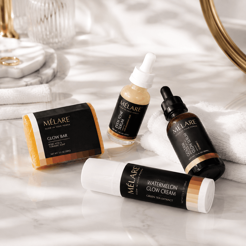 MÉLARE Hyperpigmentation Set with skincare products for dark spots and uneven tone