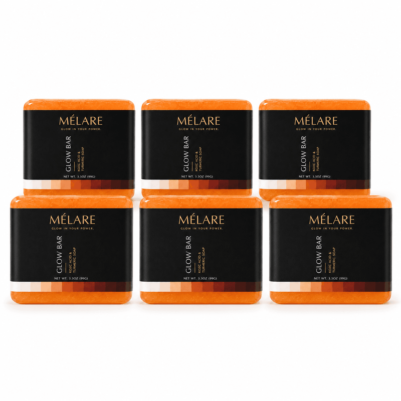 MÉLARE Glow Bar Six-Pack with six kojic acid and turmeric cleansing bars