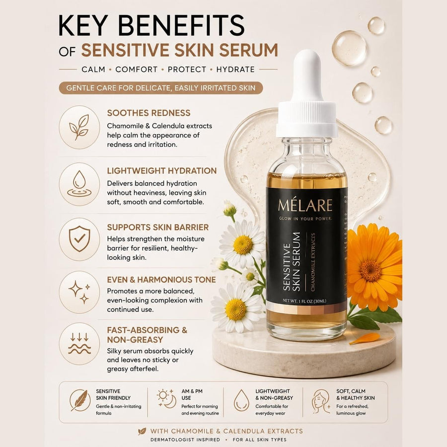 MÉLARE Sensitive Skin Serum for calming hydration and gentle brightening