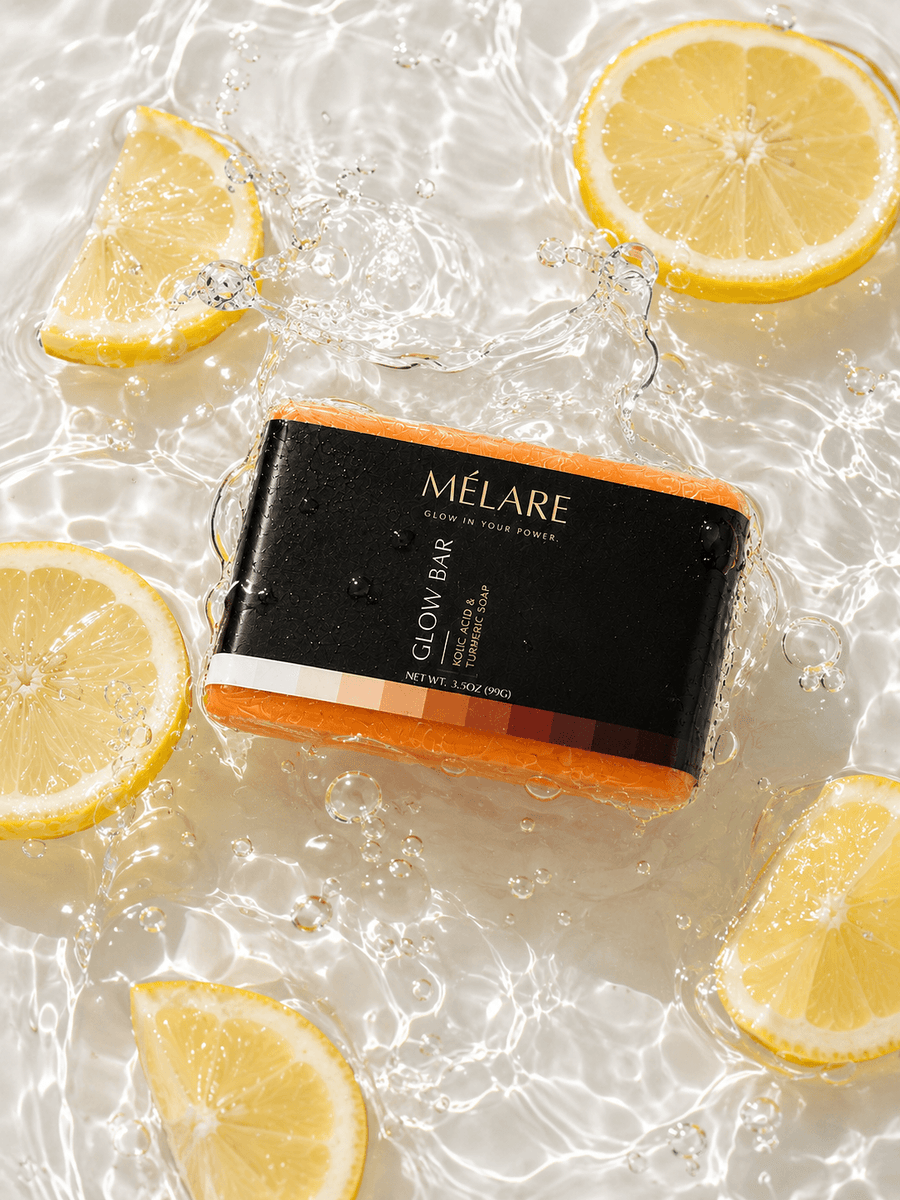 Mélare Glow Bar bath product with a sleek, natural design, perfect for relaxing bath experiences.