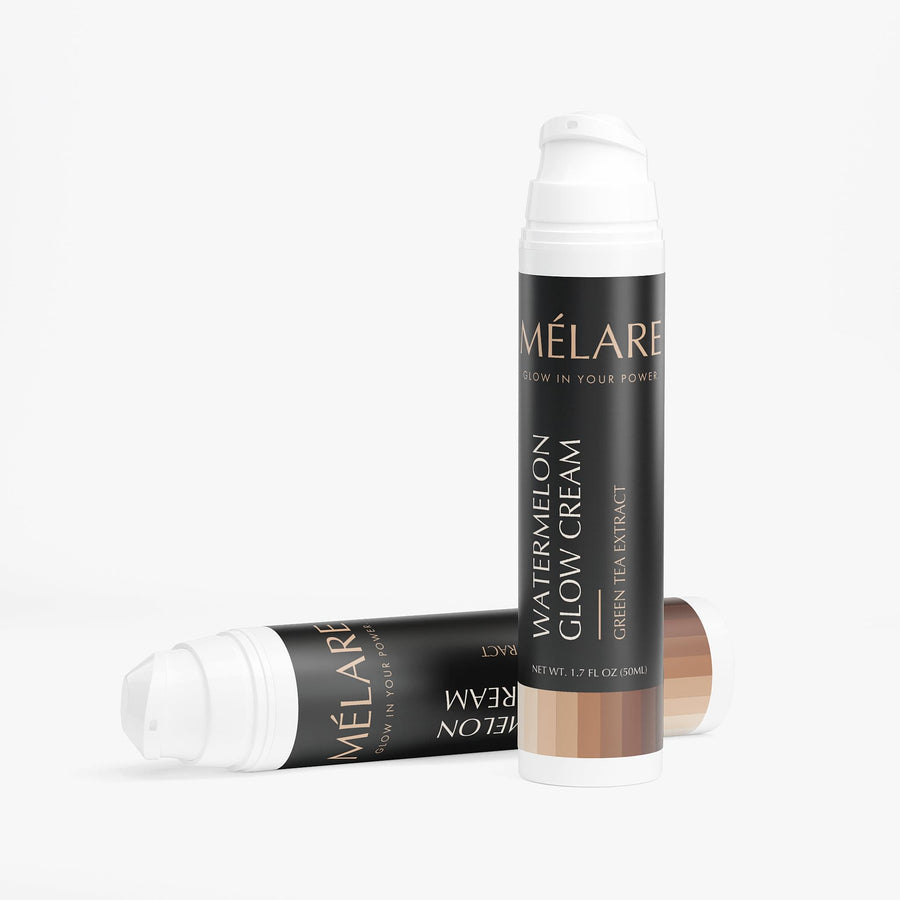 Mélare Watermelon Hydration Moisturizer in a sleek jar, designed for facial hydration and skincare nourishment.