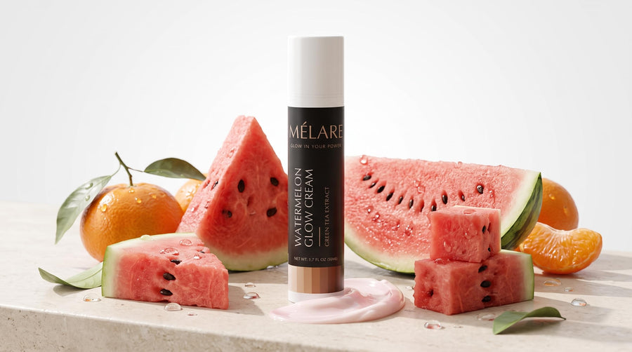 MÉLARE Watermelon Hydration Moisturizer with fresh watermelon slices
